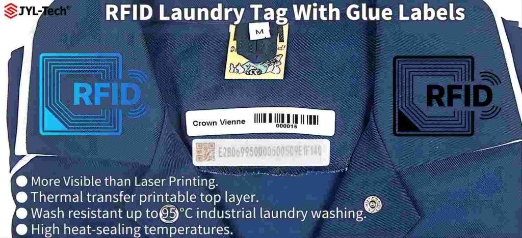 RFID Laundry chip perfect used with heat-sealed Self-adhesive labels for Textile Identification